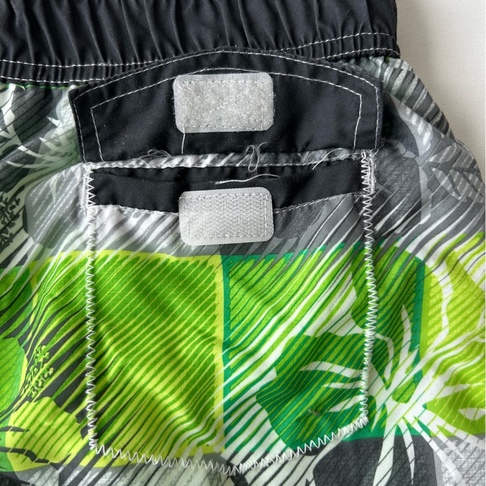 Boys Floral Green and Black Swim Shorts - Picture 7 of 9